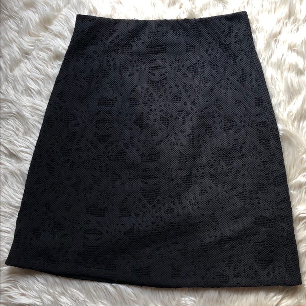 Rebecca Taylor Black eyelet/crochet skirt
